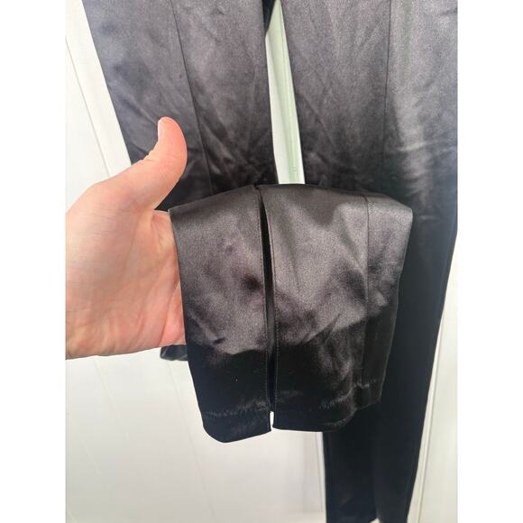 Zara Blck Satin Effect High Rise Split Leg Leggings Small High Rise Blogger Fave - Picture 6 of 9